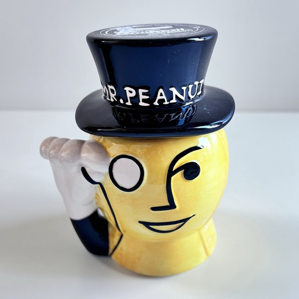 Vintage Mr Peanut Planters Ceramic Jar Collectible Mug